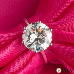 Diamond Platinum Ring 4.02ct J/VS2